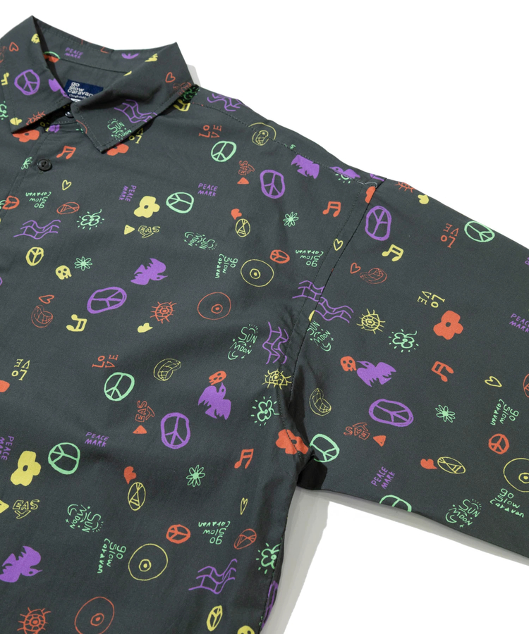 go slow caravan(ゴースローキャラバン) |ブロード総柄プリントR/Gシャツ (MENS/WOMENS)