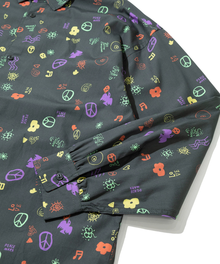 go slow caravan(ゴースローキャラバン) |ブロード総柄プリントR/Gシャツ (MENS/WOMENS)