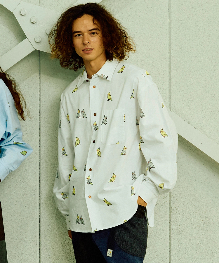 go slow caravan(ゴースローキャラバン) |オックス総柄プリントR/Gシャツ (MENS/WOMENS)
