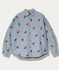go slow caravan(ゴースローキャラバン) |オックス総柄プリントR/Gシャツ (MENS/WOMENS)