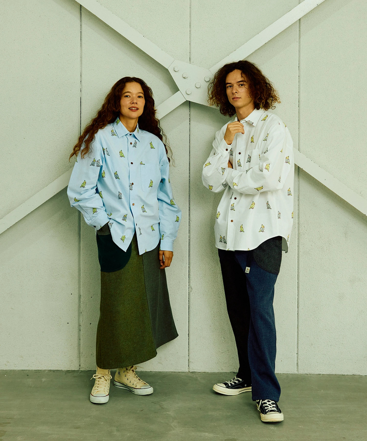 go slow caravan(ゴースローキャラバン) |オックス総柄プリントR/Gシャツ (MENS/WOMENS)