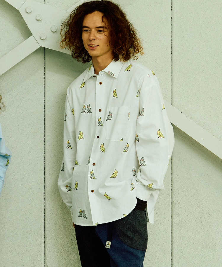 go slow caravan(ゴースローキャラバン) |オックス総柄プリントR/Gシャツ (MENS/WOMENS)