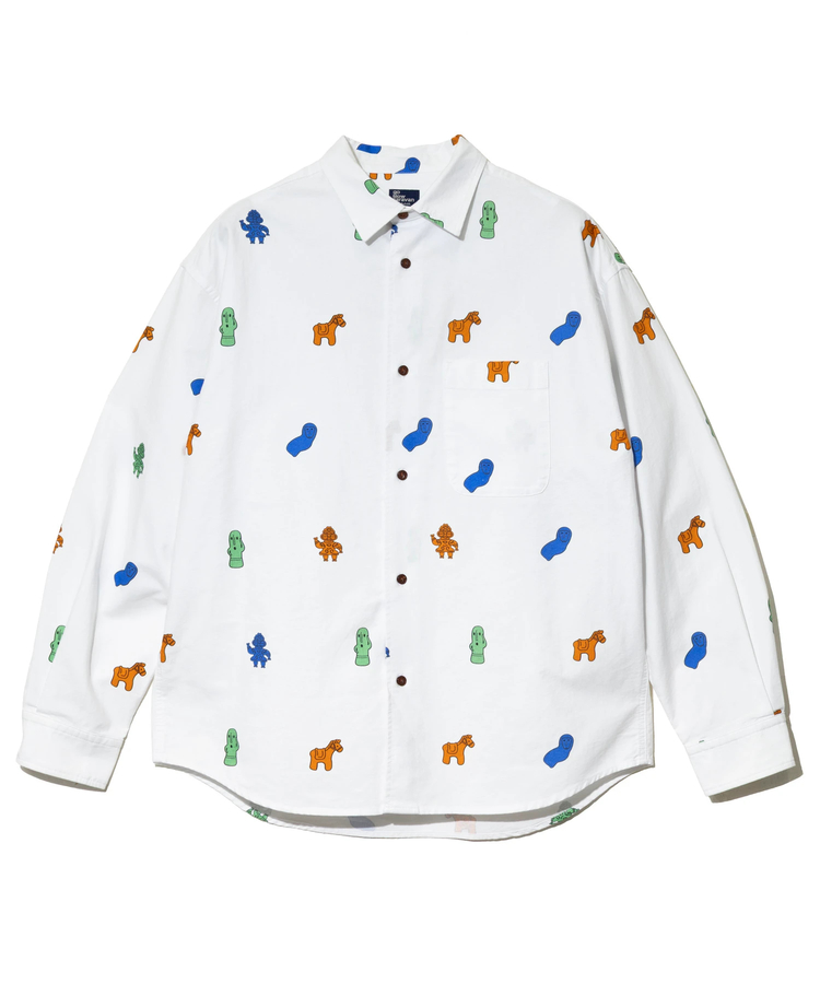 go slow caravan(ゴースローキャラバン) |オックス総柄プリントR/Gシャツ (MENS/WOMENS)