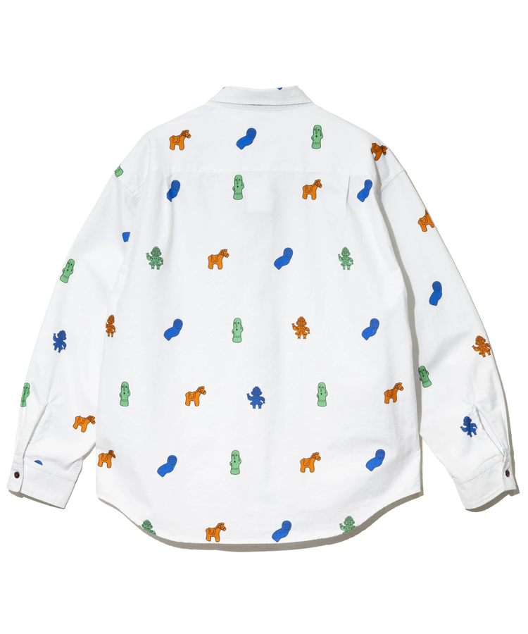 go slow caravan(ゴースローキャラバン) |オックス総柄プリントR/Gシャツ (MENS/WOMENS)