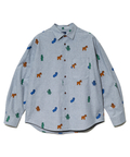 go slow caravan(ゴースローキャラバン) |オックス総柄プリントR/Gシャツ (MENS/WOMENS)