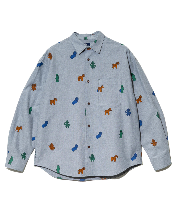 go slow caravan(ゴースローキャラバン) |オックス総柄プリントR/Gシャツ (MENS/WOMENS)