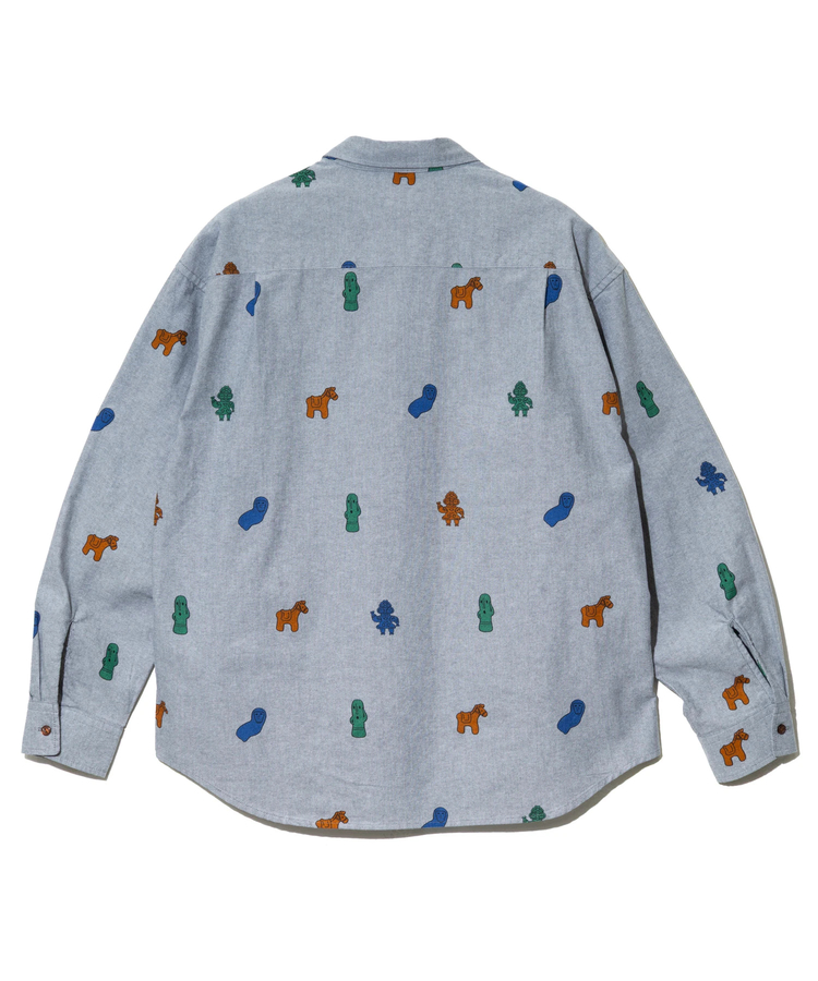 go slow caravan(ゴースローキャラバン) |オックス総柄プリントR/Gシャツ (MENS/WOMENS)