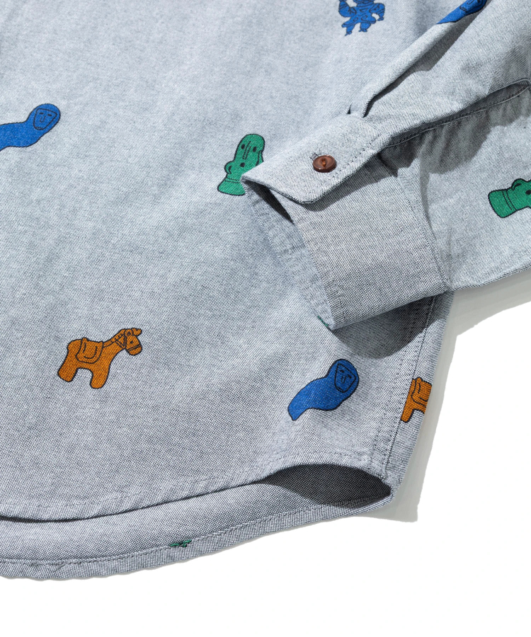 go slow caravan(ゴースローキャラバン) |オックス総柄プリントR/Gシャツ (MENS/WOMENS)