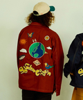 go slow caravan(ゴースローキャラバン) |針抜きストライプ刺繍コーチJKT (MENS)