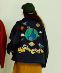 go slow caravan(ゴースローキャラバン) |針抜きストライプ刺繍コーチJKT (MENS)