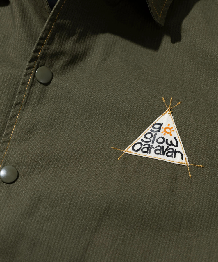 go slow caravan(ゴースローキャラバン) |針抜きストライプ刺繍コーチJKT (MENS)