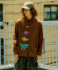 go slow caravan(ゴースローキャラバン) |コーデュロイ前立て刺繍R/Gシャツ (MENS/WOMENS)