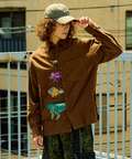 go slow caravan(ゴースローキャラバン) |コーデュロイ前立て刺繍R/Gシャツ (MENS/WOMENS)