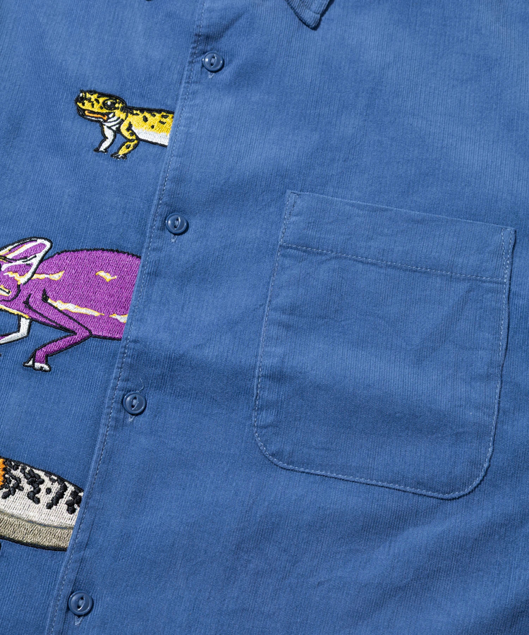 go slow caravan(ゴースローキャラバン) |コーデュロイ前立て刺繍R/Gシャツ (MENS/WOMENS)
