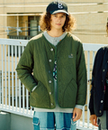 go slow caravan(ゴースローキャラバン) | 無地×総柄リバーシブルパディングカーデ (MENS/WOMENS)