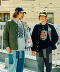 go slow caravan(ゴースローキャラバン) | 無地×総柄リバーシブルパディングカーデ (MENS/WOMENS)