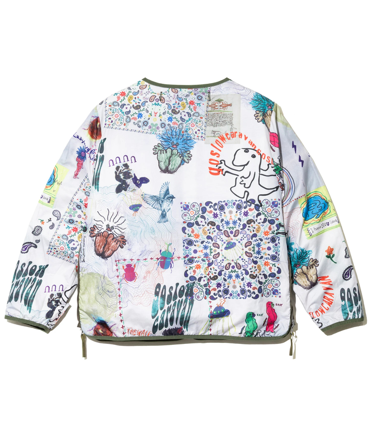 go slow caravan(ゴースローキャラバン) | 無地×総柄リバーシブルパディングカーデ (MENS/WOMENS)