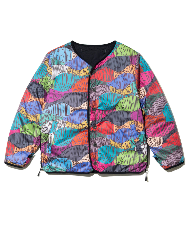 go slow caravan(ゴースローキャラバン) | 無地×総柄リバーシブルパディングカーデ (MENS/WOMENS)