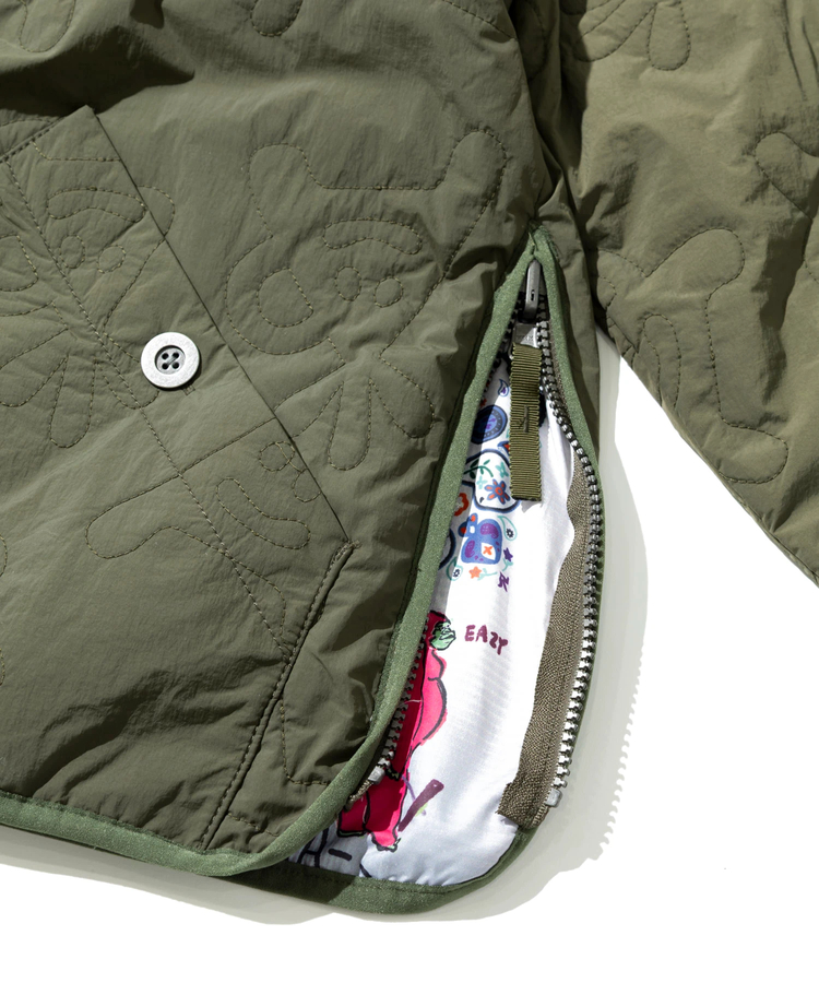go slow caravan(ゴースローキャラバン) | 無地×総柄リバーシブルパディングカーデ (MENS/WOMENS)