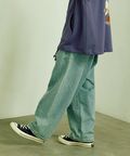 go slow caravan(ゴースローキャラバン) |カラーネップデニムカーブパンツ (MENS/WOMENS)