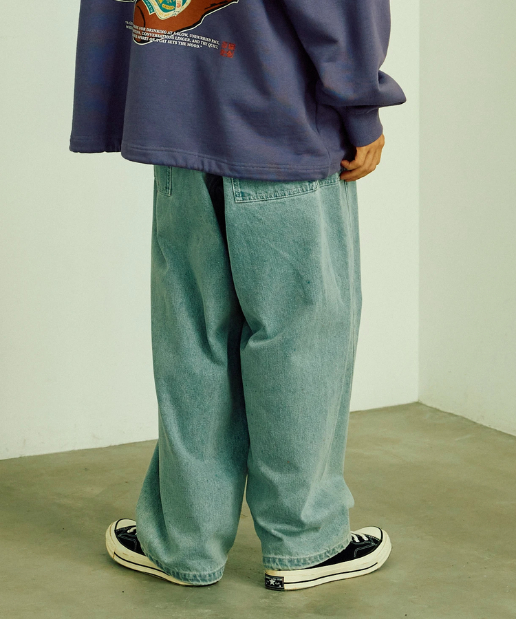 go slow caravan(ゴースローキャラバン) |カラーネップデニムカーブパンツ (MENS/WOMENS)