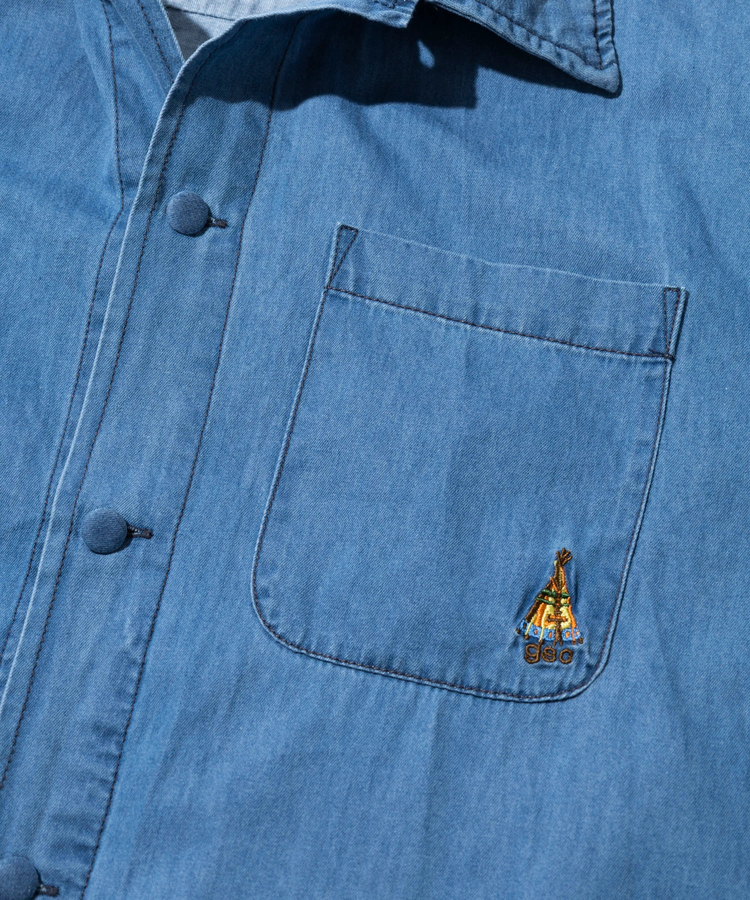 go slow caravan(ゴースローキャラバン) |デニムパネル刺繍シャツJKT (MENS)