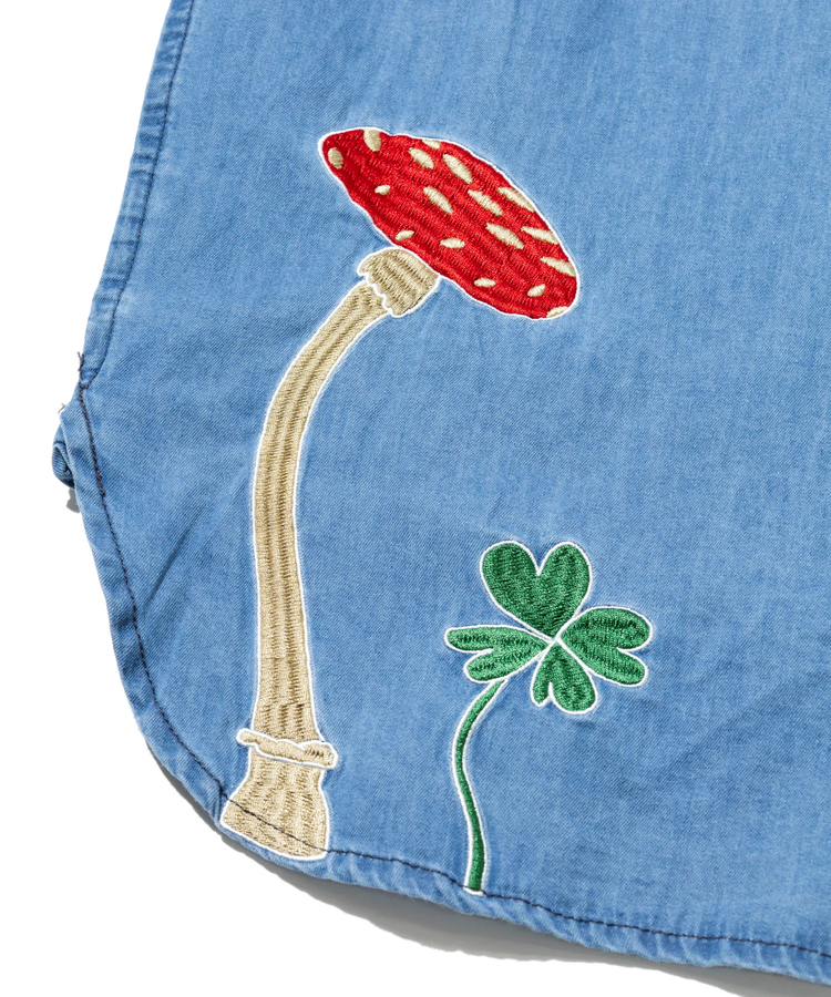 go slow caravan(ゴースローキャラバン) |デニムパネル刺繍シャツJKT (MENS)