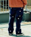 go slow caravan(ゴースローキャラバン) |ストレッチコーデュロイお花刺繍パンツ (MENS/WOMENS)