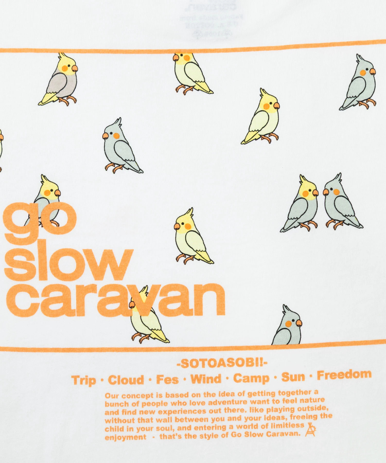 go slow caravan(ゴースローキャラバン) |USA/C スクエアLOGOバックプリントミドル LSTEE (WOMENS)