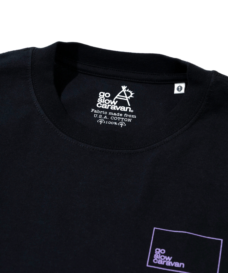 go slow caravan(ゴースローキャラバン) |USA/C スクエアLOGOバックプリントミドル LSTEE (WOMENS)