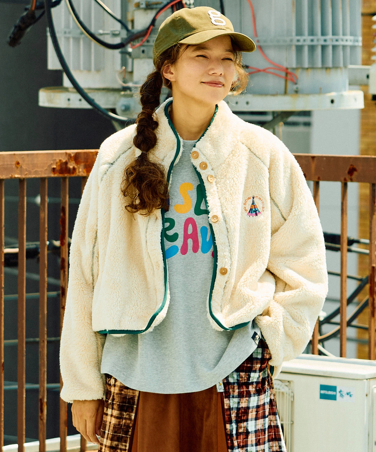 go slow caravan(ゴースローキャラバン) |ふわふわファーフリーススタンドジャケット (WOMENS)
