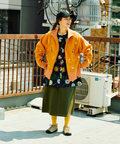 go slow caravan(ゴースローキャラバン) |裏起毛サボテン刺繍ハイネックZIPスウェット (WOMENS)