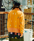 go slow caravan(ゴースローキャラバン) |裏起毛サボテン刺繍ハイネックZIPスウェット (WOMENS)
