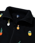 go slow caravan(ゴースローキャラバン) |裏起毛サボテン刺繍ハイネックZIPスウェット (WOMENS)