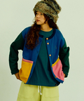 go slow caravan(ゴースローキャラバン) |裏起毛ランダムポケットクルーカーデ (WOMENS)