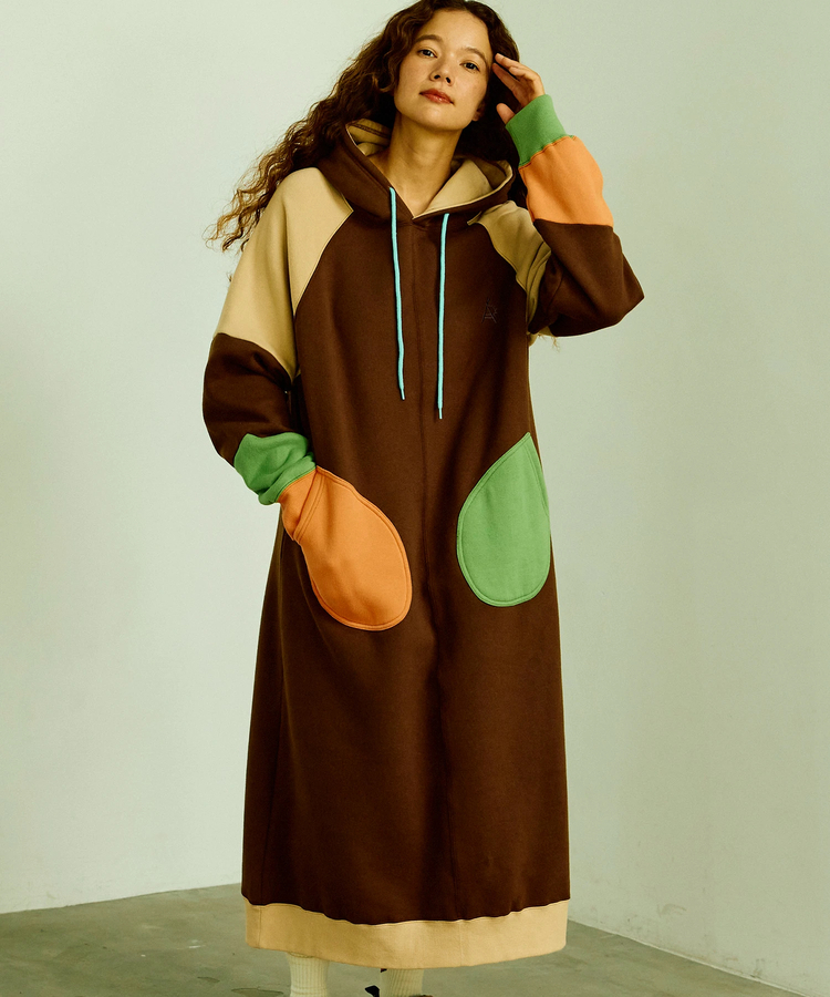 go slow caravan(ゴースローキャラバン) |裏起毛クレイジーパーカーワンピース (WOMENS)
