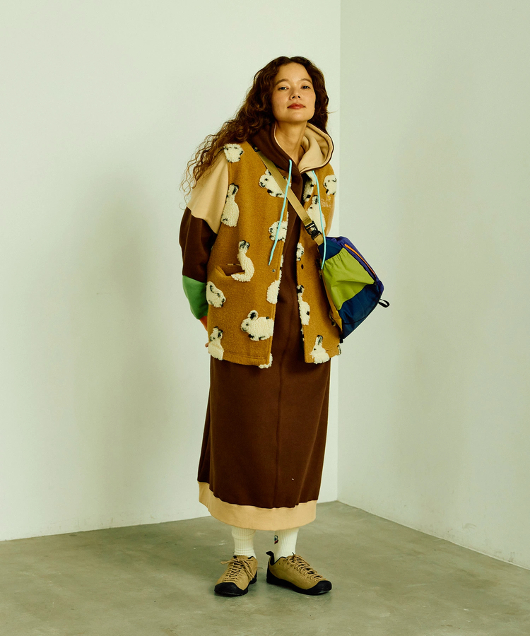 go slow caravan(ゴースローキャラバン) |裏起毛クレイジーパーカーワンピース (WOMENS)
