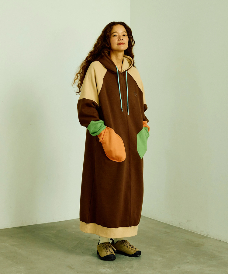 go slow caravan(ゴースローキャラバン) |裏起毛クレイジーパーカーワンピース (WOMENS)