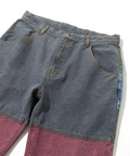 go slow caravan(ゴースローキャラバン) |バックサイドボーダーデニムゆったりフレアパンツ (MENS/WOMENS)