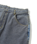 go slow caravan(ゴースローキャラバン) |バックサイドボーダーデニムゆったりフレアパンツ (MENS/WOMENS)