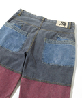 go slow caravan(ゴースローキャラバン) |バックサイドボーダーデニムゆったりフレアパンツ (MENS/WOMENS)