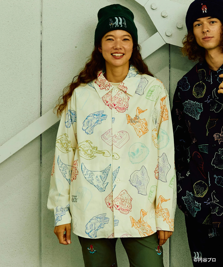 go slow caravan(ゴースローキャラバン) |【ウルトラマン×go slow caravan】40ブロード怪獣シャツ (MENS)