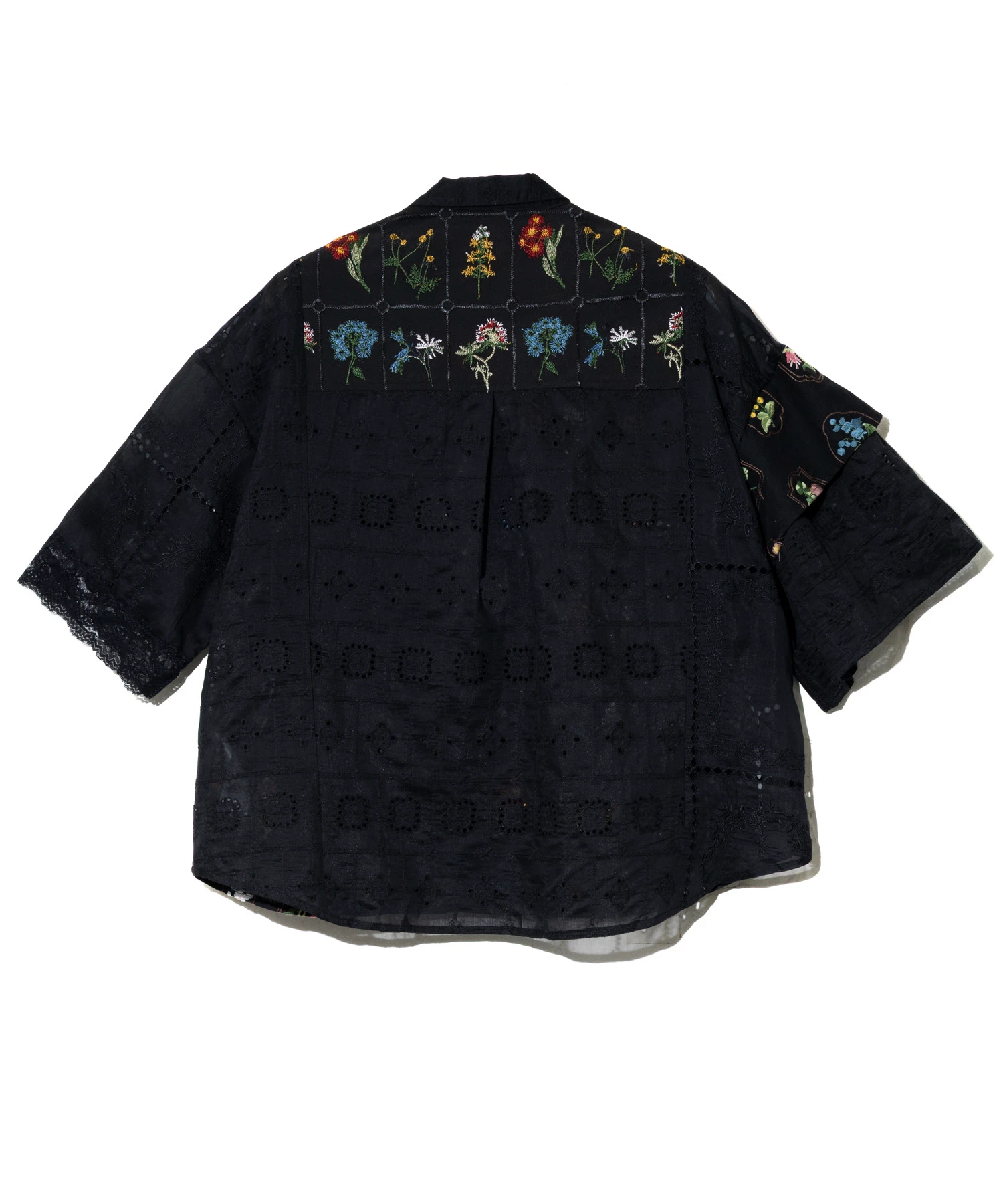 ScoLar/スカラー レース刺繍パッチワークシャツ (WOMENS 