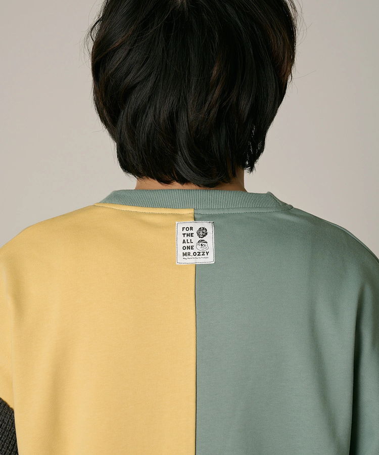 go slow caravan(ゴースローキャラバン) |DUCKSTER/ダックスター 裏毛×ワッフル編みニット 配色切替 クルースウェット (MENS)