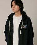 go slow caravan(ゴースローキャラバン) |DUCKSTER/ダックスター 裏毛×ワッフル編みニット 配色切替 刺繍ジップPK (MENS)