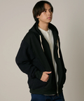 go slow caravan(ゴースローキャラバン) |DUCKSTER/ダックスター 裏毛×ワッフル編みニット 配色切替 刺繍ジップPK (MENS)