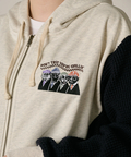 go slow caravan(ゴースローキャラバン) |DUCKSTER/ダックスター 裏毛×ワッフル編みニット 配色切替 刺繍ジップPK (MENS)