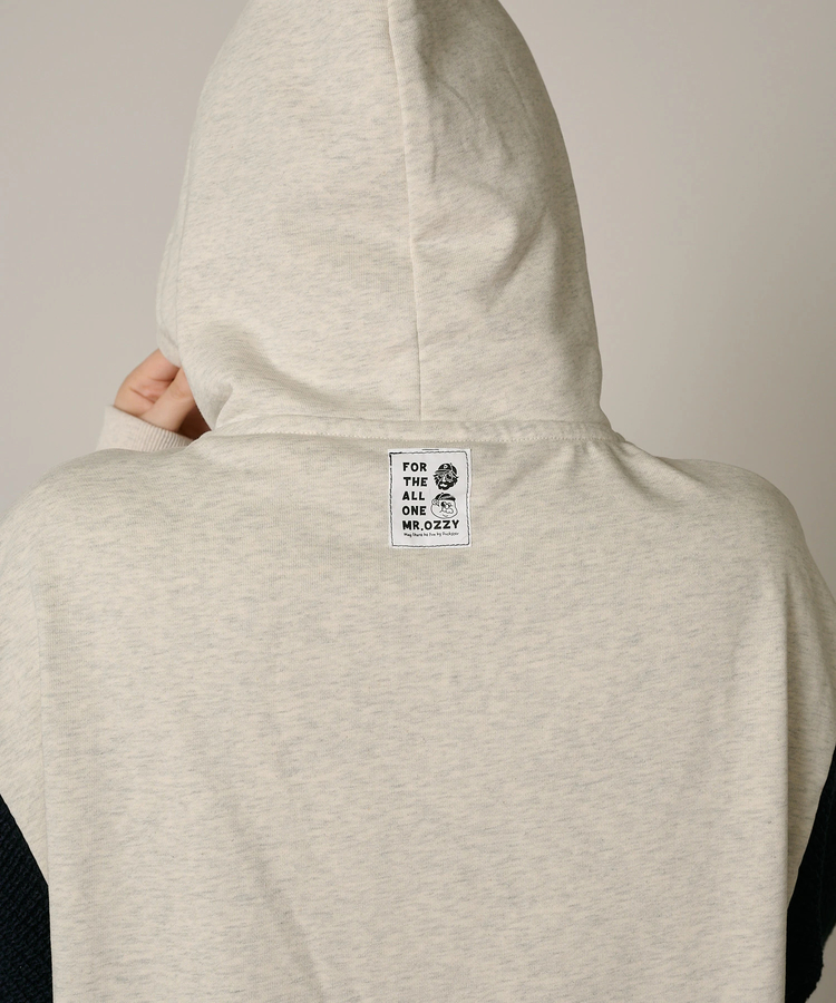 go slow caravan(ゴースローキャラバン) |DUCKSTER/ダックスター 裏毛×ワッフル編みニット 配色切替 刺繍ジップPK (MENS)