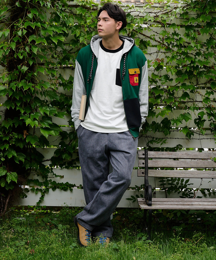go slow caravan(ゴースローキャラバン) |COBMASTER/コブマスター T/C裏毛 ナイロンポケット ジップフーディ (MENS)