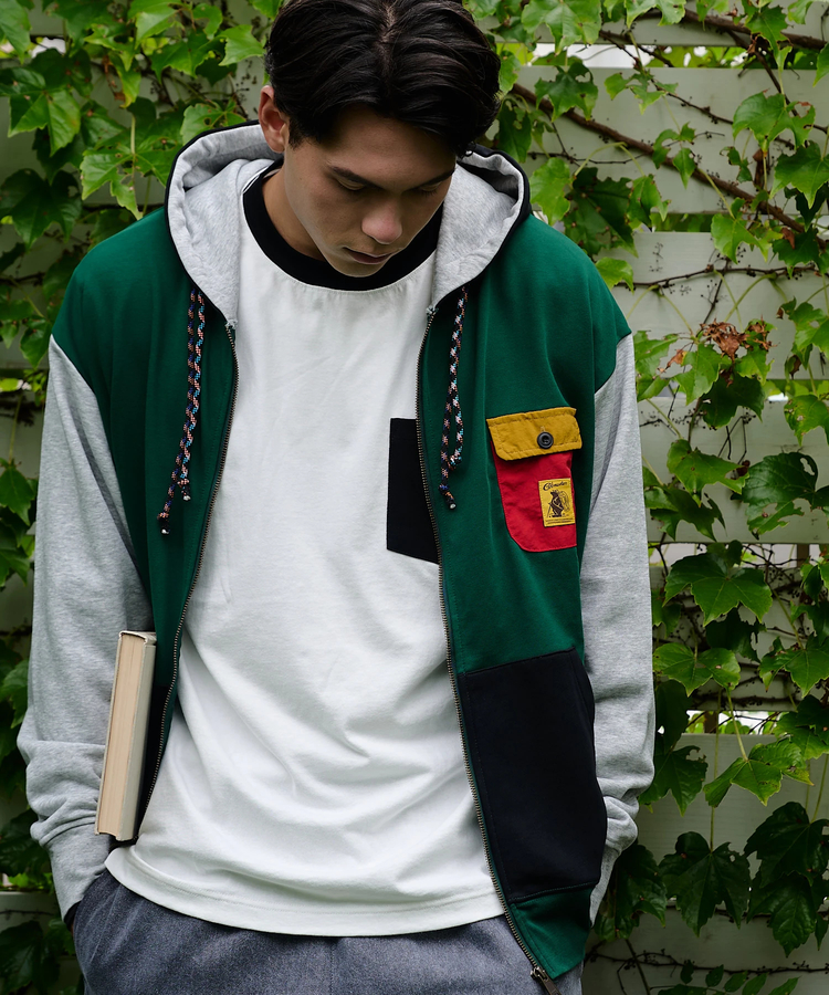 go slow caravan(ゴースローキャラバン) |COBMASTER/コブマスター T/C裏毛 ナイロンポケット ジップフーディ (MENS)